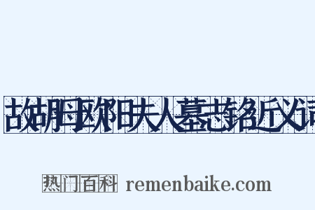 故胡母欧阳夫人墓志铭近义词是什么意思的图片